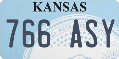 KS license plate 766ASY