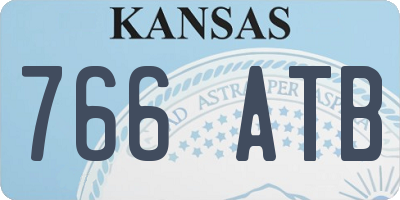KS license plate 766ATB