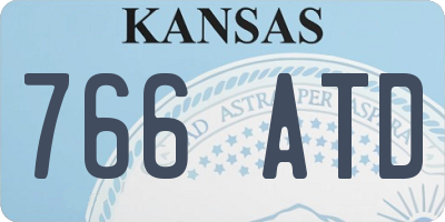 KS license plate 766ATD