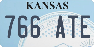 KS license plate 766ATE