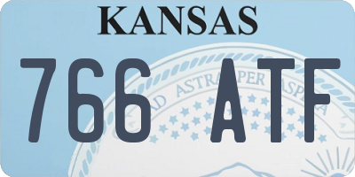 KS license plate 766ATF