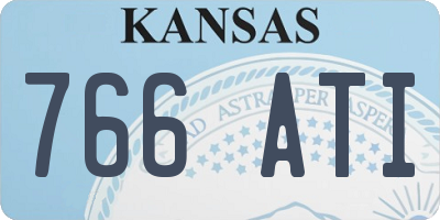 KS license plate 766ATI