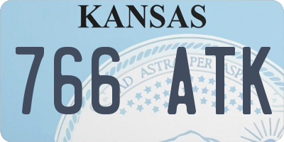 KS license plate 766ATK