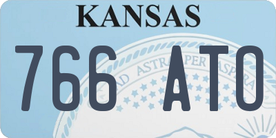 KS license plate 766ATO