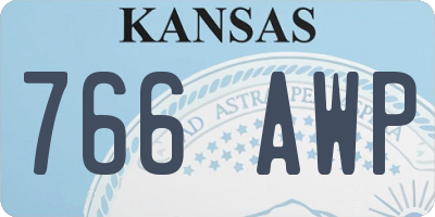 KS license plate 766AWP