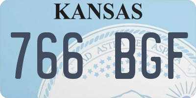 KS license plate 766BGF