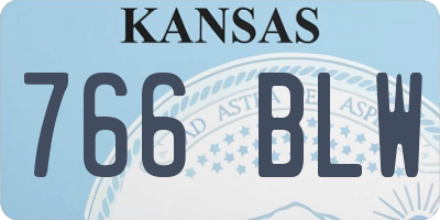 KS license plate 766BLW