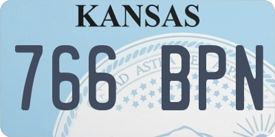 KS license plate 766BPN