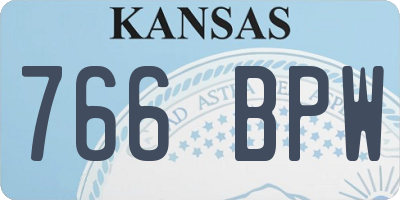 KS license plate 766BPW