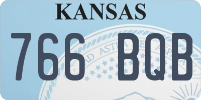 KS license plate 766BQB