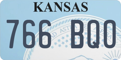 KS license plate 766BQO