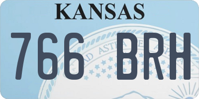 KS license plate 766BRH