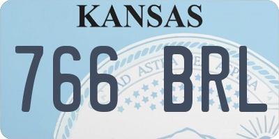 KS license plate 766BRL