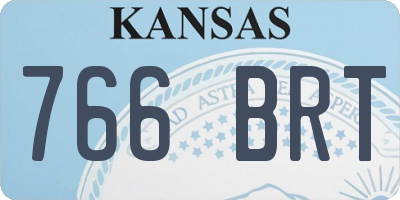 KS license plate 766BRT