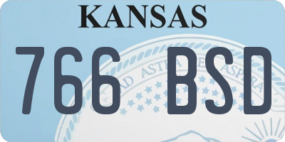 KS license plate 766BSD