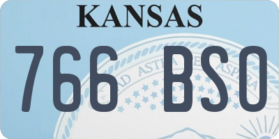 KS license plate 766BSO