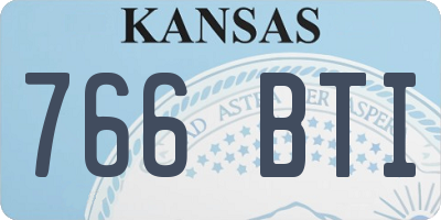 KS license plate 766BTI