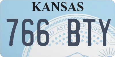 KS license plate 766BTY