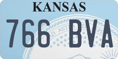 KS license plate 766BVA