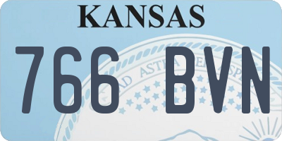 KS license plate 766BVN
