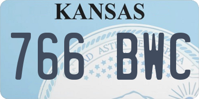 KS license plate 766BWC