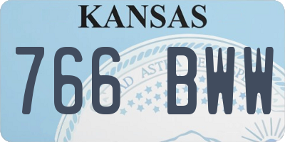 KS license plate 766BWW