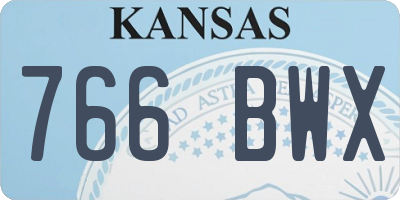 KS license plate 766BWX