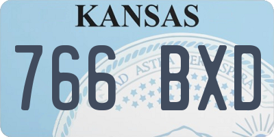 KS license plate 766BXD