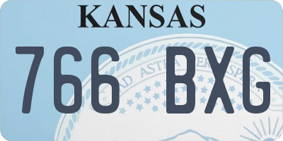 KS license plate 766BXG
