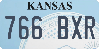 KS license plate 766BXR
