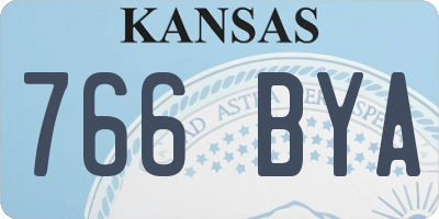 KS license plate 766BYA