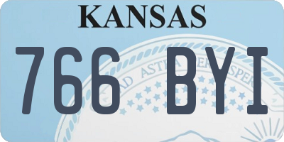 KS license plate 766BYI