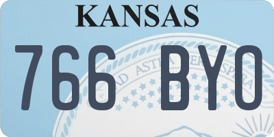 KS license plate 766BYO