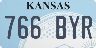 KS license plate 766BYR