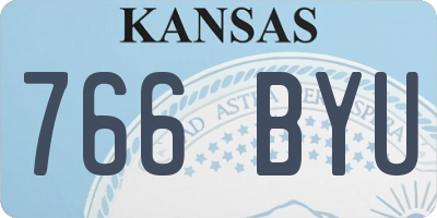 KS license plate 766BYU
