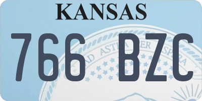 KS license plate 766BZC
