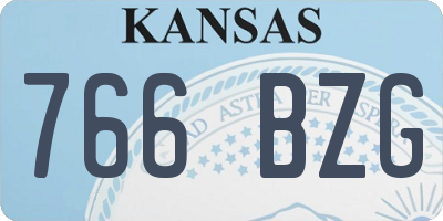 KS license plate 766BZG