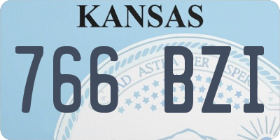 KS license plate 766BZI