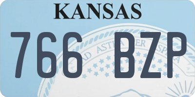 KS license plate 766BZP