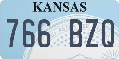 KS license plate 766BZQ