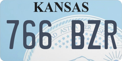 KS license plate 766BZR