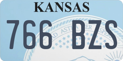 KS license plate 766BZS