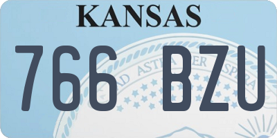 KS license plate 766BZU
