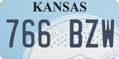 KS license plate 766BZW