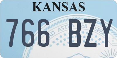 KS license plate 766BZY
