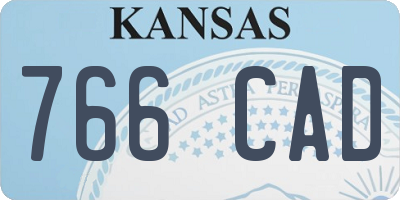 KS license plate 766CAD