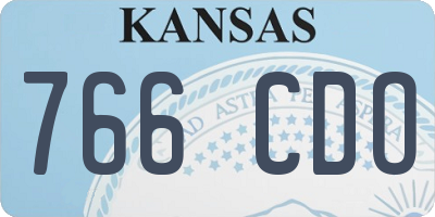 KS license plate 766CDO