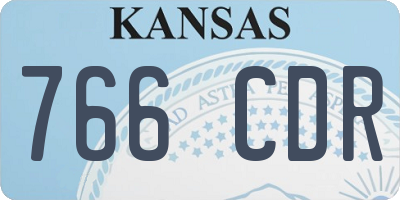 KS license plate 766CDR