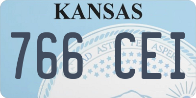 KS license plate 766CEI