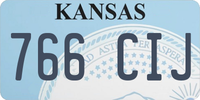 KS license plate 766CIJ